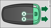 Llave de control remoto: Extraer la llave de emergencia